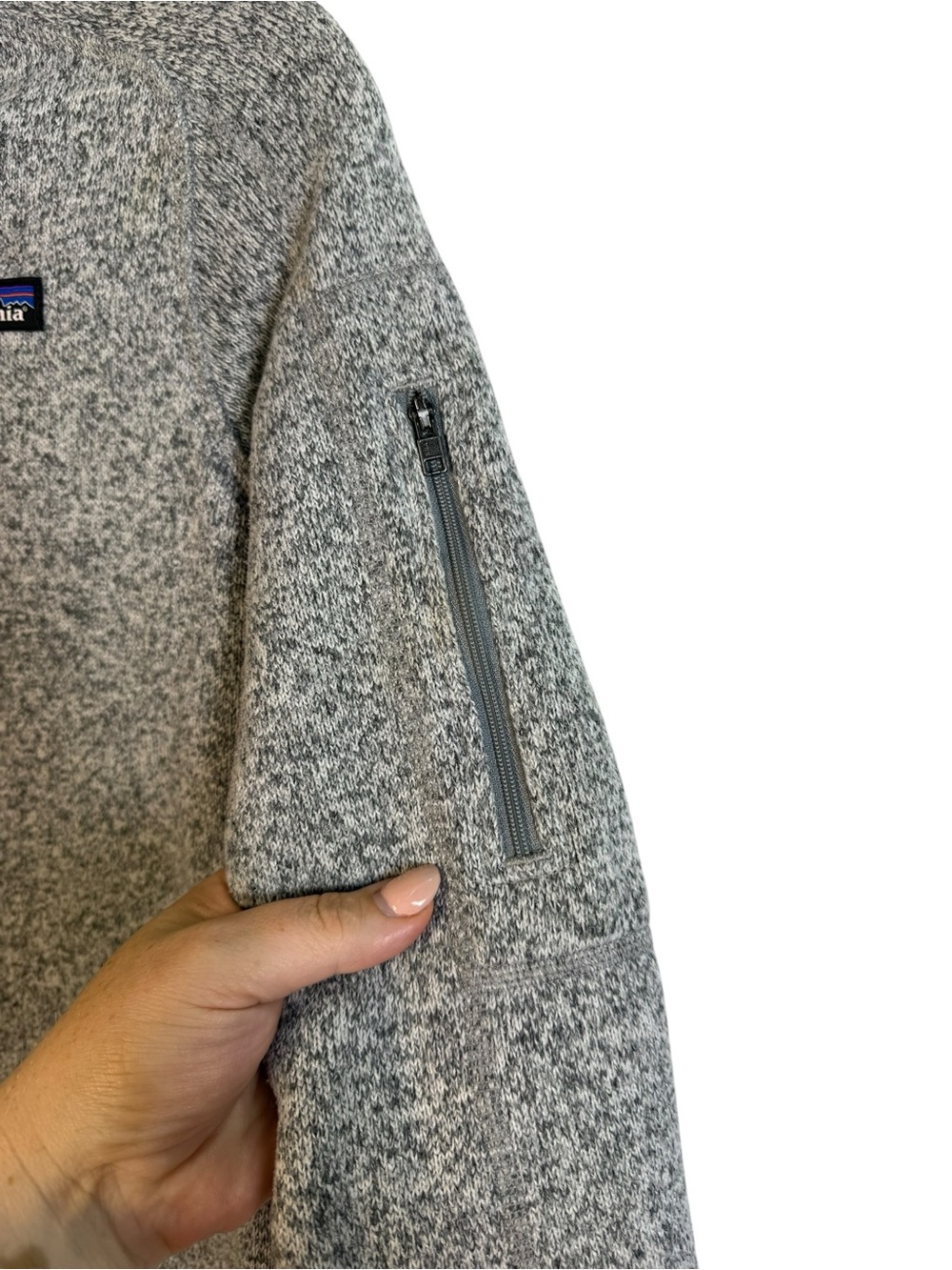 Patagonia Women's Better Sweater Quarter Zip Fleece Heathered Gray Sz Small - Picture 3 of 5